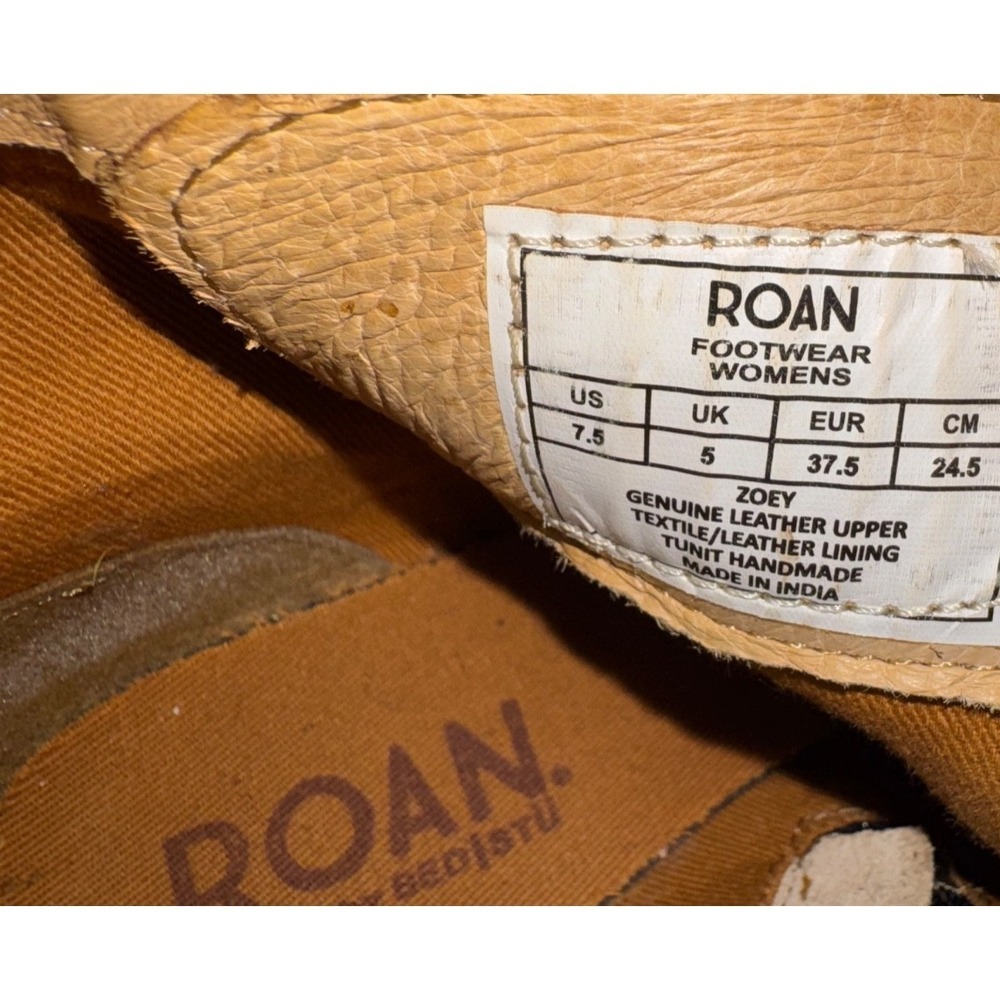 BED|STU ROAN Brown Leather Boots 4 Buckle Block Heel Moto Boho Western Sz 7.5 - Picture 8 of 14